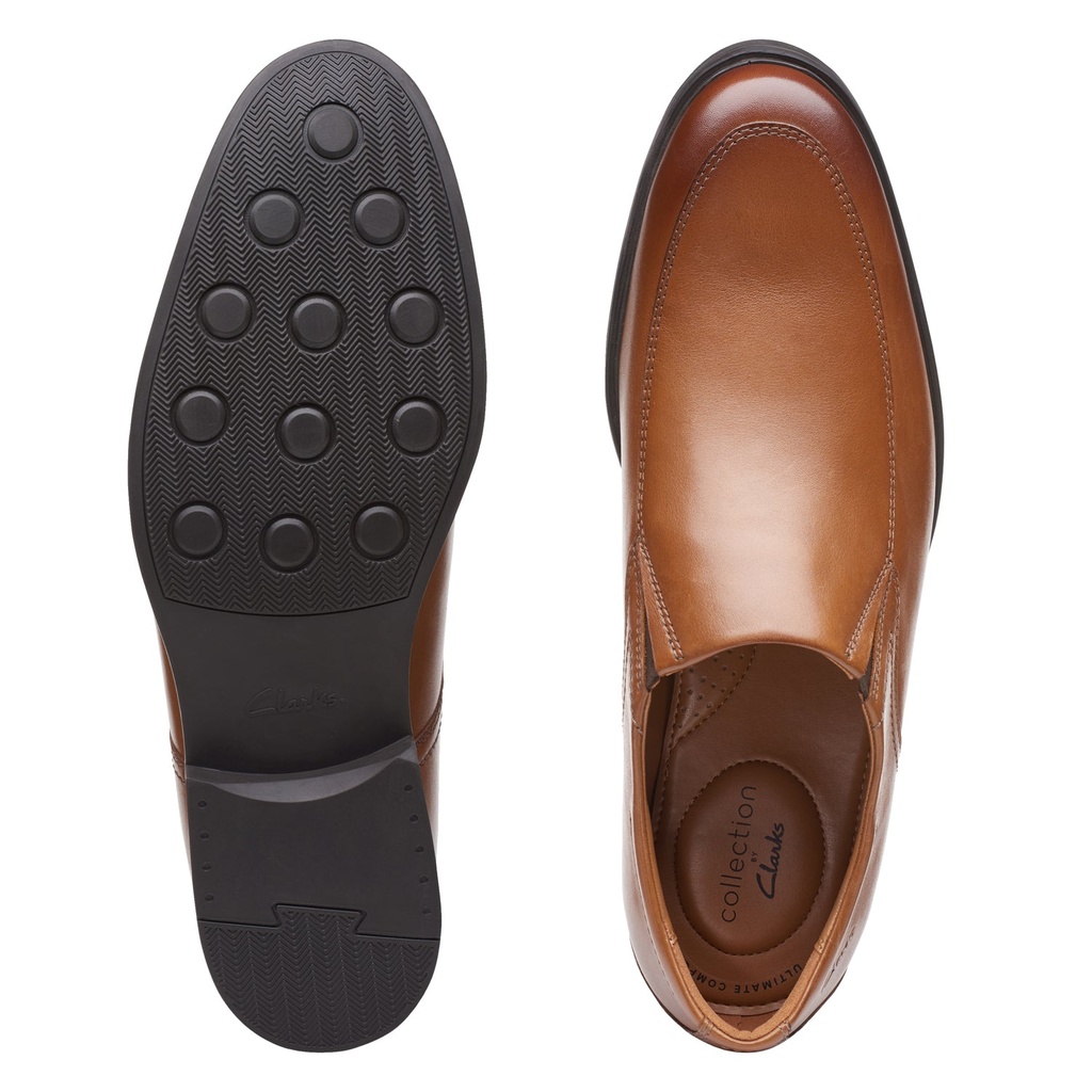 Clarks Whiddon Step Dark Tan Leather