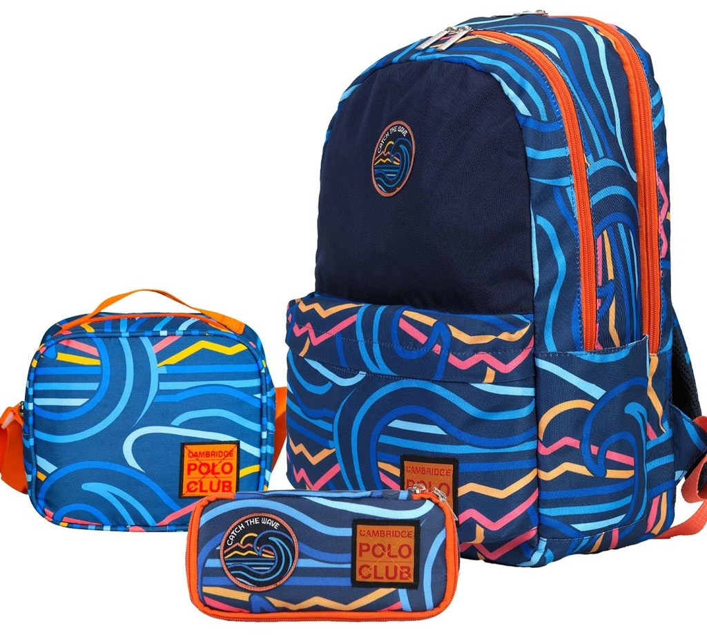 Cambridge Polo Club Wave School bag - Navy Blue