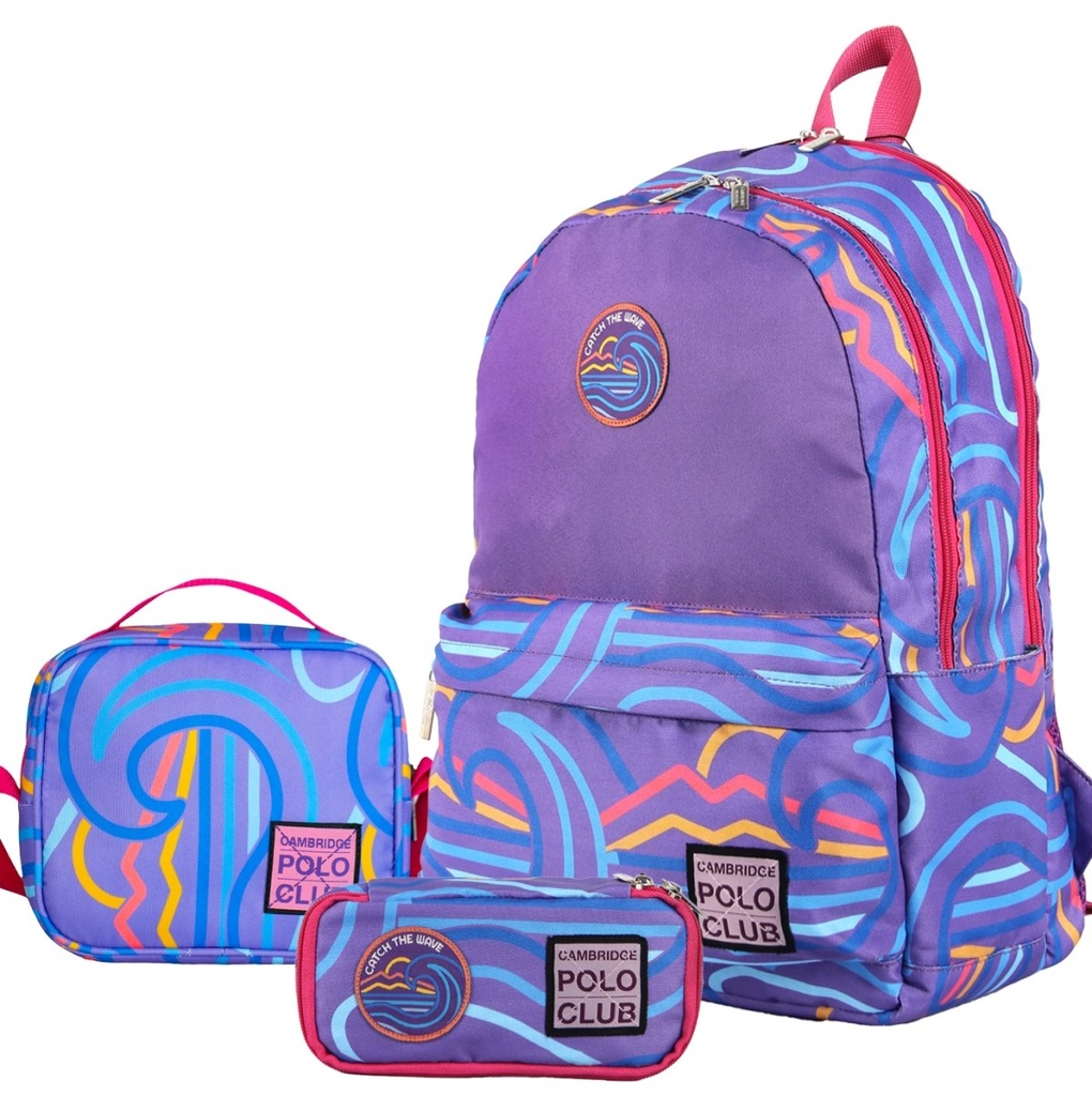 CAMBRIDGE POLO CLUB WAVE SCHOOL BAG  - PURPLE