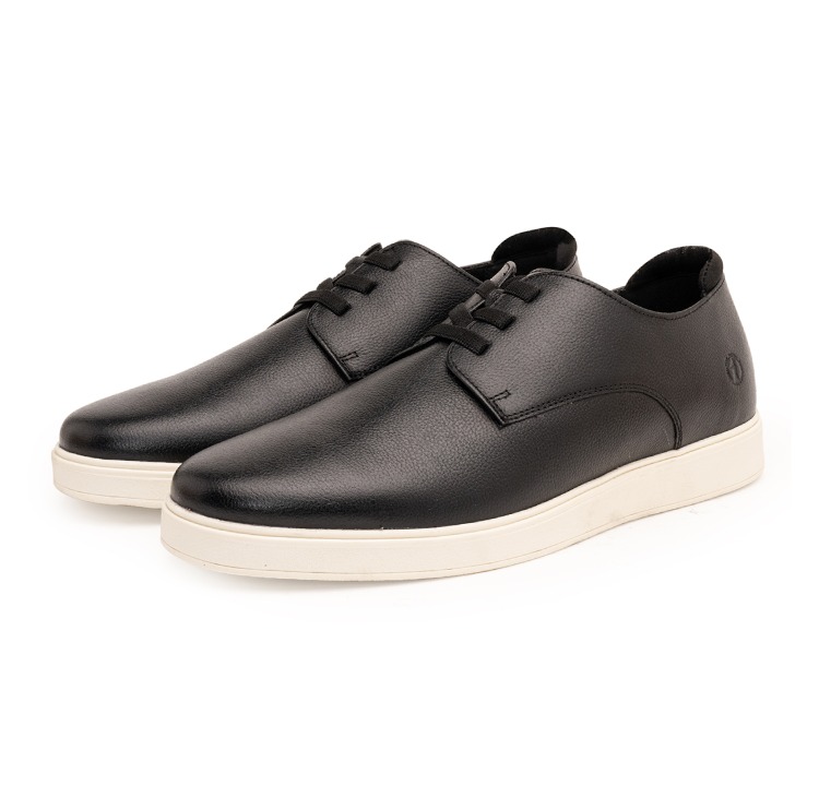 THOMAS CRICK GENUINE LEATHER SNEAKERS WITH DUAL-TONE FINISH TC-2325BL BLACK