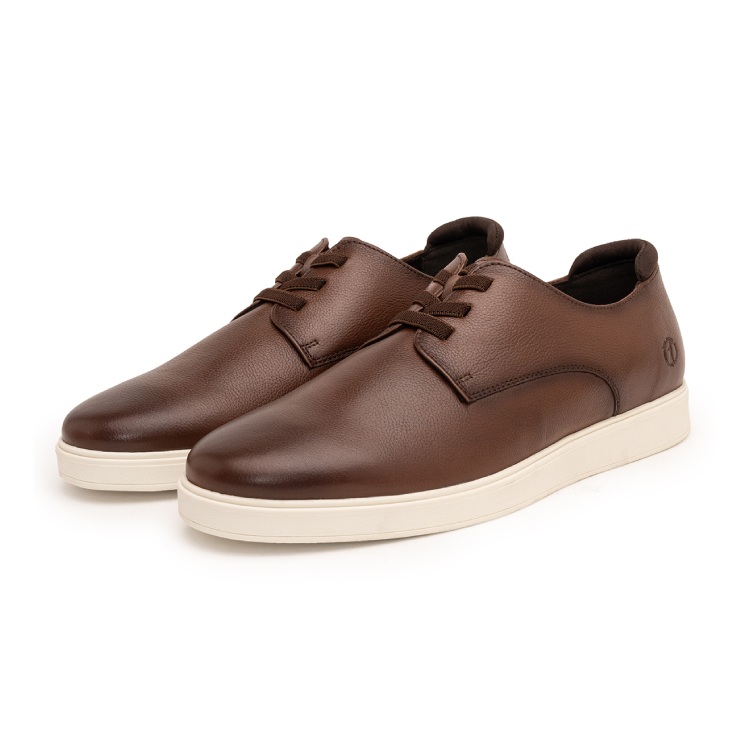 THOMAS CRICK GENUINE LEATHER SNEAKERS WITH DUAL-TONE FINISH TC-2325WD WOOD (40)