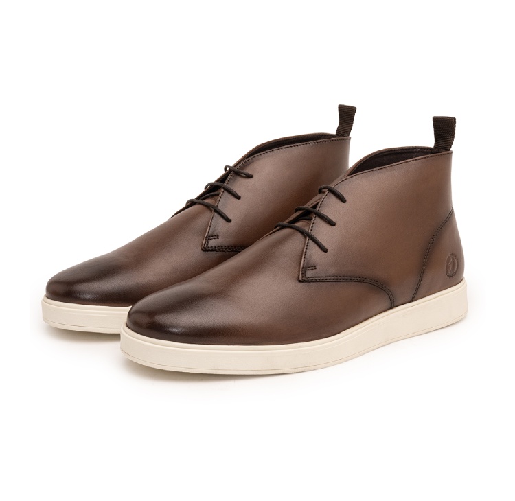 THOMAS CRICK GENUINE LEATHER CHUKKA BOOTS WITH ORTHO FOOTBED TC-2324TK TEAK (40)