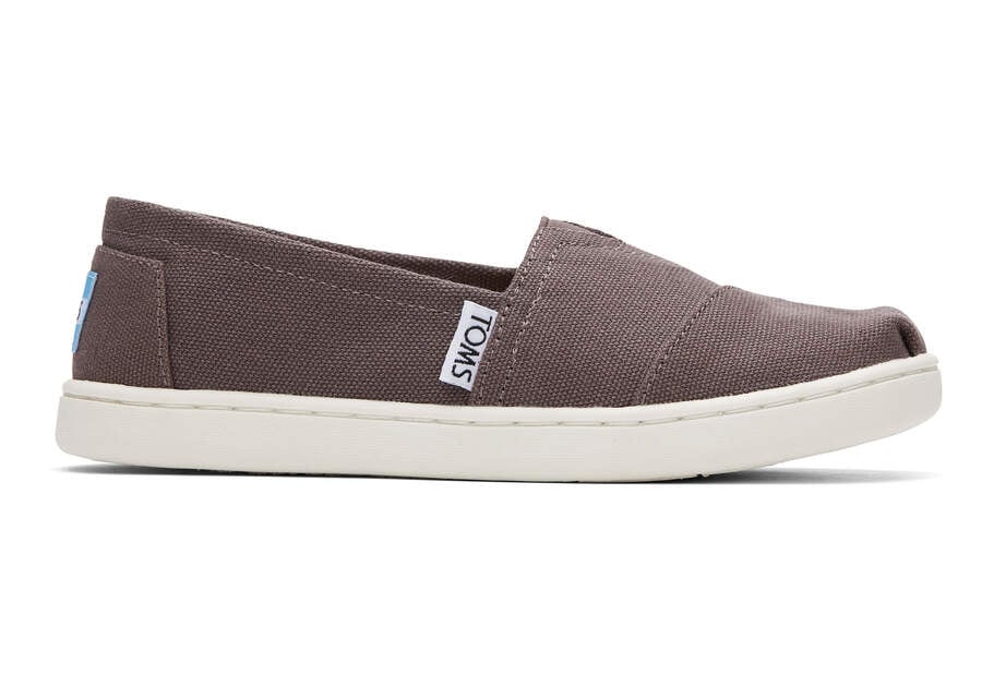 Ash Grey Toms Ash Canvas TOMS Youth Alpargata Canvas 10010528 Ash
