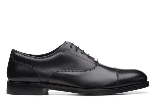 Clarks Craftdean Cap Black Leather