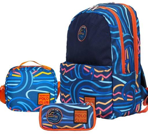 Cambridge Polo Club Wave School bag - Navy Blue