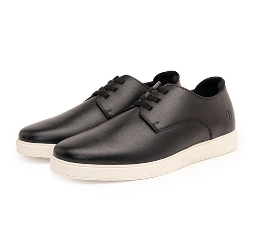 THOMAS CRICK GENUINE LEATHER SNEAKERS WITH DUAL-TONE FINISH TC-2325BL BLACK